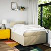 vidaXL Boxspringbett mit Matratze Creme 120x190 cm Stoff 3288132 Bild 4