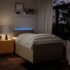 vidaXL Boxspringbett mit Matratze Creme 120x190 cm Stoff 3288132 Bild 5
