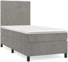 vidaXL Boxspringbett mit Matratze Hellgrau 90x200 cm Samt 3142881 Bild 2