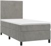 vidaXL Boxspringbett mit Matratze Hellgrau 90x200 cm Samt 3142881 Bild 3