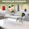 Küchenregal mit Rollenhalter und Utensilienhalter, Edelstahl Bild 2