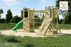 Fungoo Spielturm "Maxi Funny", natur,mit Doppelschaukel, Rutsche, Verbindungselement, Kletterwand und Rampe Bild 3