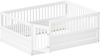 Bett 140x200 cm Kinder-Bodenbett aus Holzmaterial in Weiss mit Schutzgitter, Tür, ohne Matratze Bild 4