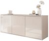 ALLHOUSE24 Kommode MANDY Dreitürige Kommode in Hochglanz Sideboard Kaschmir Weiß, Breite: 154 cm Bild 4