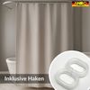 ANRO Duschvorhang WAFFEL Anti-Schimmel Waffel Hochwertig Badezimmervorhang Wasserperlend Breite 180 cm (Packung, 1-tlg, Duschvorhang inkl. Aufhängeringe), robuster Vorhang Stangenaufhängung 180x200 cm Spa Design Creme Bild 2