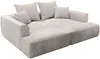 Vente-unique - PINETA Sofa Samt Beige - B 180 cm x H 67 cm x L 230 cm Bild 3