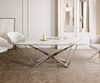 Esstisch Edge Boot 200x100 Keramik Calacatta Luxe Weiß-Gold-Grau Spider Flachstahl Edelstahl Bild 2