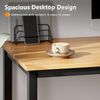 Schreibtisch Workstation 120x60x75 cm Holz Teak Schwarz Bild 5