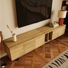 Merax Lowboard mit schlankem Eisenrahmen (1 St, 191 x 38 x 46,5 cm (L x B x H), TV-Ständer TV-Schrank mit geschwungenen Türen & viel Stauraum Bild 4