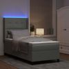 vidaXL Boxspringbett mit LED-Lichtleisten Hellgrau 100 x 200 cm Samt 3343856 Bild 5