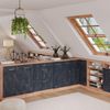 Küchenschrank für Dachschrägen R-Line Schwarz Beton 60 cm ohne Schräge mit 3 Schubladen Vicco Bild 5