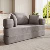 Flieks Modulares 2-in-1 Bodensofa & Bett – rundes Lounge, Multifunktionales Boneless Klappsofabett mit 3 Kissen, Cord, Dunkelgrau Bild 4