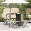 vidaXL 5-tlg. Garten-Essgruppe Klappbar Hellgrau Poly Rattan 365948 Bild 3