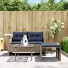 vidaXL 3-teiliges Gartensofa-Set mit Kissen, grau, Polyrattan 365464 Bild 3