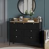 Kommode Belaro Schwarz 98 x 85 cm mit 7 Schubladen Vicco Bild 3