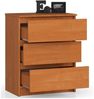 Home Collective Kommode 60 cm breit Holz Highboard Sideboard für Flur Schlafzimmer Wohnzimmer (Kommode Schlafzimmer Kommode mit Schubladen Holz Schrank), Kinderzimmer Organizer, 77 cm hoch mit 3 Schubladen Erle Bild 4
