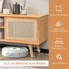 COSTWAY TV-Schrank 2 Schiebetüren, Glas und Bambus Bild 2