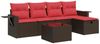 vidaXL 6-tlg. Garten-Sofagarnitur mit Kissen Braun Poly Rattan 3325480 Bild 2