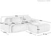 3-Sitzer Ecksofa H 75 x T 208 x B 178 cm aus Cord, modular kombinierbar, rahmenlos Bild 5