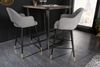 Design Barhocker FRANCE hellgrau Ziersteppung Armlehnen Retro Bild 3