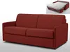 Schlafsofa 3-Sitzer CALIFE - Stoff - Rot - Liegefläche: 140 cm - Matratzenhöhe: 14 cm Bild 2