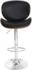 Barhocker Foxrock, Barstuhl, Holz Bugholz Retro-Design ~ Walnuss-Optik, Kunstleder schwarz Bild 3