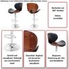 Barhocker Foxrock, Barstuhl, Holz Bugholz Retro-Design ~ Walnuss-Optik, Kunstleder schwarz Bild 2