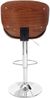 Barhocker Foxrock, Barstuhl, Holz Bugholz Retro-Design ~ Walnuss-Optik, Kunstleder schwarz Bild 5