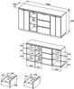Innostyle Sideboard Donna Sideborad, 180 x 93 x 48 (BxHxT) (1 St), Beleuchtung optional bestellbar, 3 türig, 3 Schubkasten, Softclose Bild 4