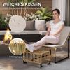 Garten-Loungesessel-Set aus Rattan mit Fußhocker & Kissen, 65 x 93 x 80 cm, Cremeweiß Bild 5