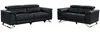 Vente-unique - BREYT Couchgarnitur Leder Schwarz - B 108 cm x H 77 cm x L 170 cm220 cm Bild 2