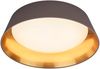 LED Deckenleuchte mit Stofflampenschirm in Braun/Gold, Ø 45cm Bild 2