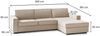 Dmora Schlafsofa mit Halbinsel Afar, Sofa mit drehbarer Öffnung, Aufbewahrungshalbinsel rechts, schmale Armlehnen, 100 % Made in Italy, 260 x 95 x 90 cm, Beige Bild 3
