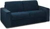 Vente-unique - CALITO Sofa SamtStoff Blau - B 223 cm94 cm x H 99 cm x L 174 cm Bild 3