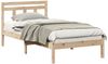 vidaXL Bettrahmen Braun 90 x 190 cm Massives Kiefernholz 872353 Bild 3