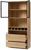 Flieks Küchenbuffet mit LED-Beleuchtung, Weinregal, Gläserhalter und Gewürzregal (1-St, B80/T40/H180 cm) Hochschrank mit Glastüren und Schubladen Küchenschrank Standvitrine Bild 4