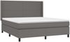 vidaXL Boxspringbett mit Matratze & LED Grau 180x200 cm Kunstleder 3139281 Bild 4