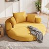 Flieks Modulares 2-in-1 Bodensofa & Bett – rundes Lounge, Multifunktionales Boneless Klappsofabett mit 3 Kissen, Cord, Gelb Bild 3
