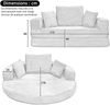Flieks Modulares 2-in-1 Bodensofa & Bett – rundes Lounge, Multifunktionales Boneless Klappsofabett mit 3 Kissen, Cord, Gelb Bild 5