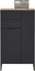 Stella Trading Denver Badezimmer Kommode in Schwarz/Evoke Eiche Optik FSC-Zertifiziert - Badezimmerschrank Bad Schrank mit viel Stauraum - 60 x 106 x 32 cm (B/H/T) Bild 3