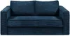 Vente-unique - LORETO Sofa SamtStoff Blau - B 223 cm95 cm x H 90 cm x L 215 cm Bild 3