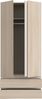 Forte PANOPTIK Kleiderschrank 90, schmaler, moderner Schrank, 2-türig, 2 Schubladen, Schlafzimmer, Jugendzimmer, Kaschmir|Beige|Riva Eiche Holzdekor, 48 cm breit x 210,5 cm hoch x 54,2 cm tief Bild 4