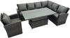Fimous Hoher Rücken Polyrattan Ecksofa Set Gartenmöbel Höhenverstellbarer Esstisch Set mit Sesseln Bild 2