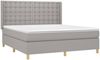 vidaXL Polsterbett mit Matratze Hellgrau 160x200 cm Stoff, Härtegrad: H2 [3132321] Bild 3