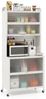 Küchenschrank mit 6 Ebenen Buffet-Schrank mit Regal freistehendes Backregal mit Stauraum Weiß Bild 2