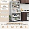 Küchenschrank mit 6 Ebenen Buffet-Schrank mit Regal freistehendes Backregal mit Stauraum Weiß Bild 5
