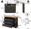 Bartisch aus MDF, ausziehbar mit Stauraum, 137-215x39x102,3 cm, Schwarz Bild 5