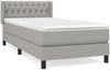Boxspringbett mit Matratze Stoff Hellgrau 90x200 cm, Härtegrad: H2 [3129921] Bild 2