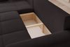Ecksofa Schlafsofa Sofa LEROS in Stoff Manila Schwarz Ottomane Links Bild 5