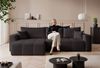Ecksofa Schlafsofa Sofa LEROS in Stoff Manila Schwarz Ottomane Links Bild 3